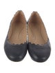 Chloé Leather Scalloped Accent Ballet Flats