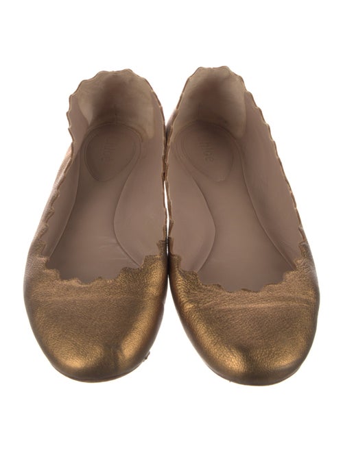 Chloé Leather Scalloped Accent Ballet Flats