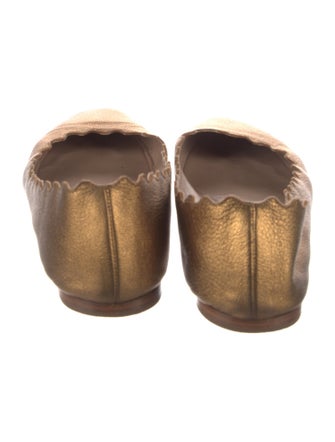 Chloé Leather Scalloped Accent Ballet Flats