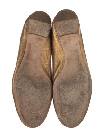 Chloé Leather Scalloped Accent Ballet Flats