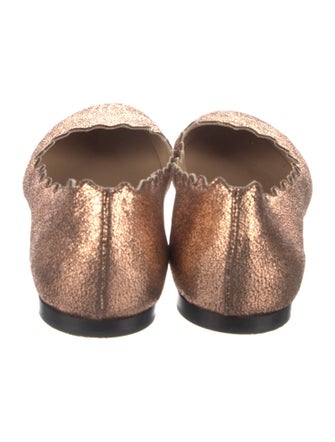 Chloé Leather Scalloped Accent Ballet Flats