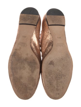 Chloé Leather Scalloped Accent Ballet Flats