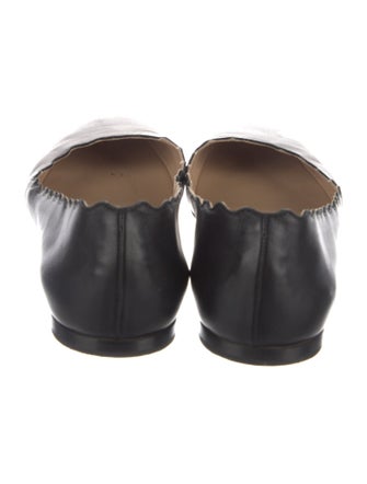 Chloé Leather Scalloped Accent Ballet Flats