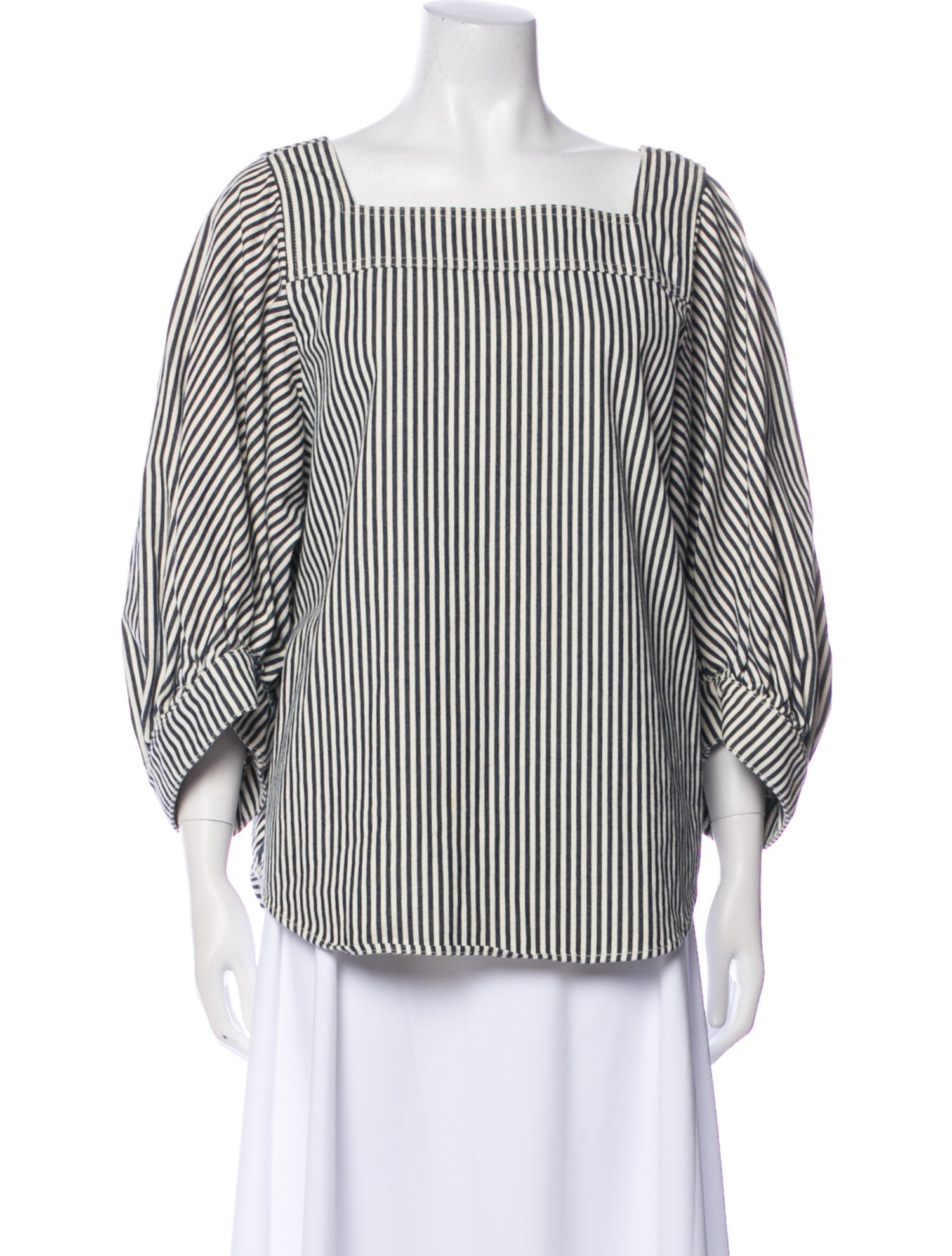 Chloé Striped Square Neckline Blouse