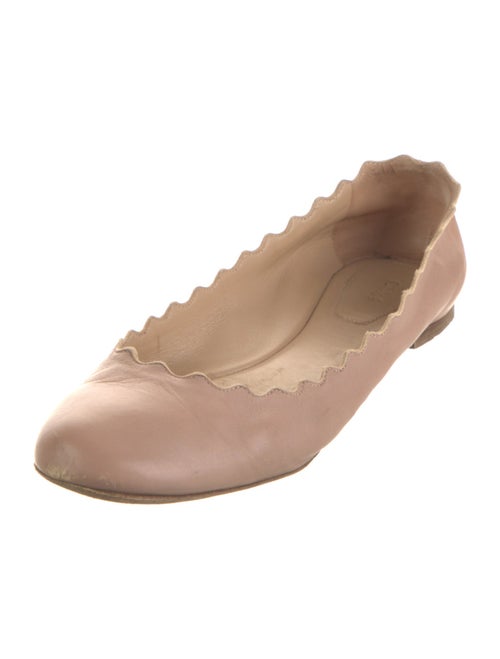 Chloé Leather Scalloped Accent Ballet Flats