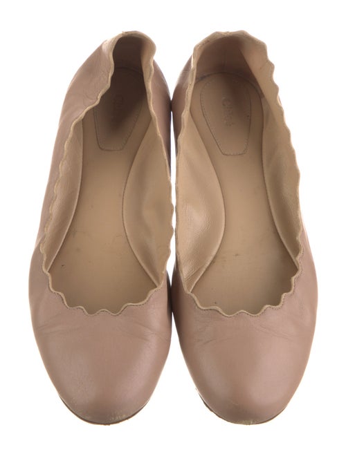 Chloé Leather Scalloped Accent Ballet Flats