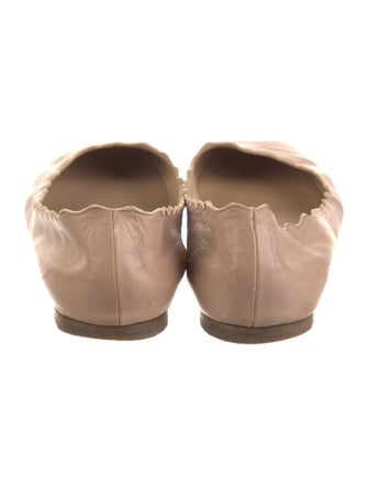 Chloé Leather Scalloped Accent Ballet Flats
