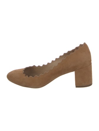 Chloé Suede Scalloped Accent Pumps