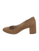 Chloé Suede Scalloped Accent Pumps