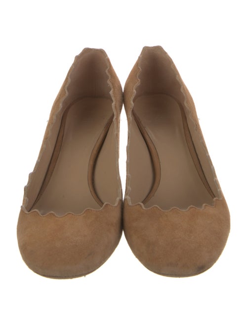 Chloé Suede Scalloped Accent Pumps