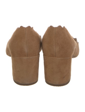 Chloé Suede Scalloped Accent Pumps