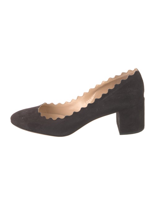 Chloé Suede Scalloped Accent Pumps