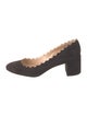 Chloé Suede Scalloped Accent Pumps