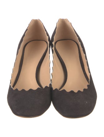 Chloé Suede Scalloped Accent Pumps