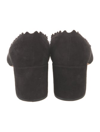 Chloé Suede Scalloped Accent Pumps