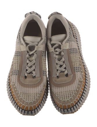 Chloé Tweed Pattern Sneakers