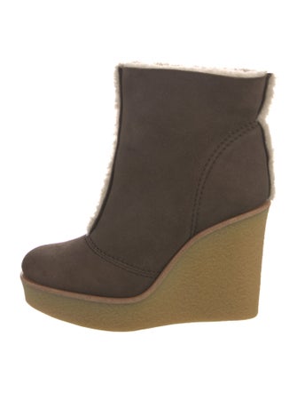 Chloé Suede Fur Trim Boots