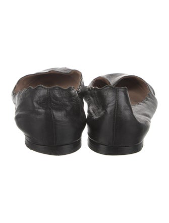 Chloé Leather Scalloped Accent Ballet Flats