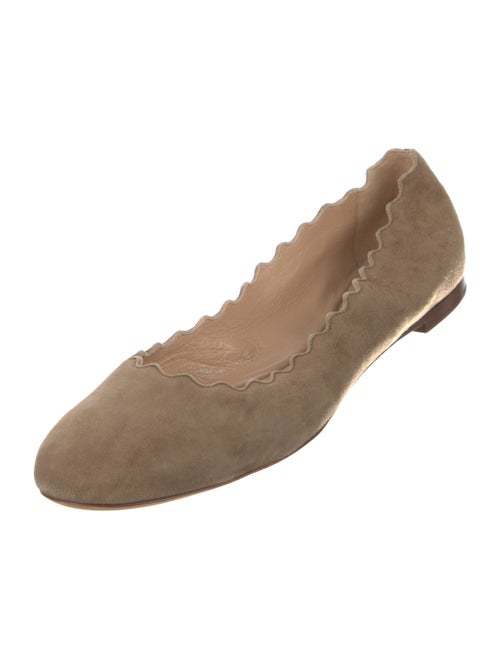 Chloé Suede Scalloped Accent Ballet Flats