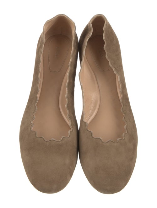 Chloé Suede Scalloped Accent Ballet Flats