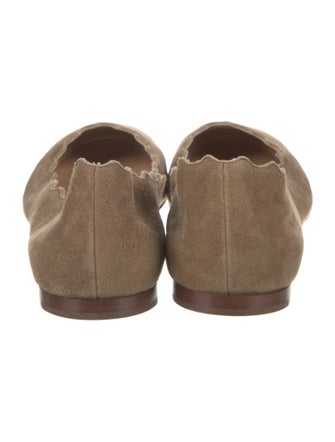 Chloé Suede Scalloped Accent Ballet Flats
