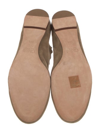 Chloé Suede Scalloped Accent Ballet Flats