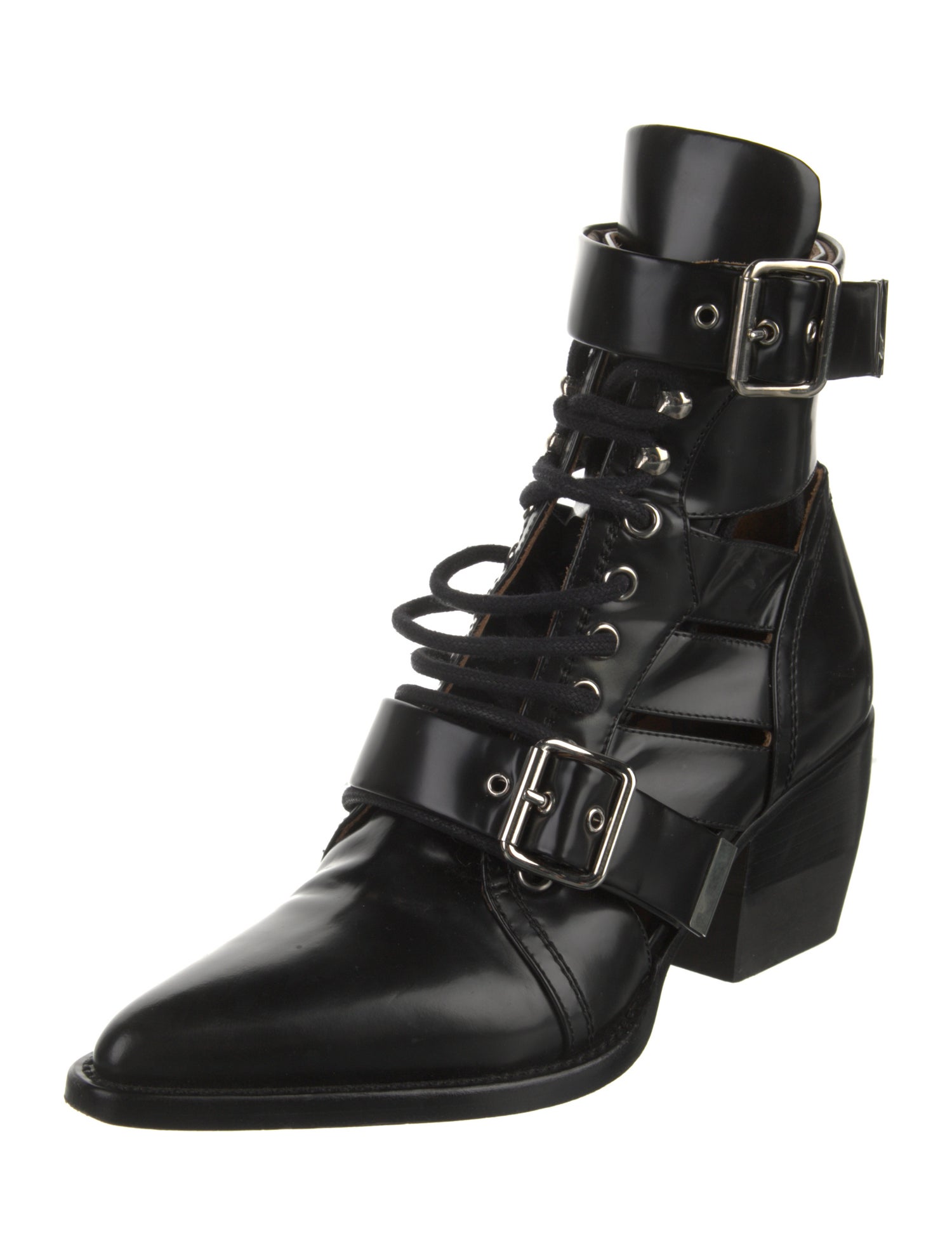 Chloé Leather Lace-Up Boots