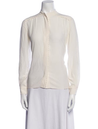 Chloé Silk Mock Neck Blouse