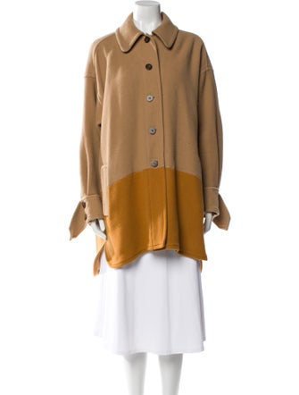 Chloé Virgin Wool Colorblock Pattern Coat