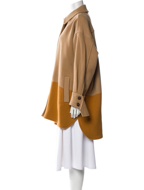 Chloé Virgin Wool Colorblock Pattern Coat