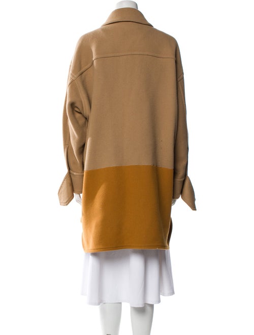 Chloé Virgin Wool Colorblock Pattern Coat