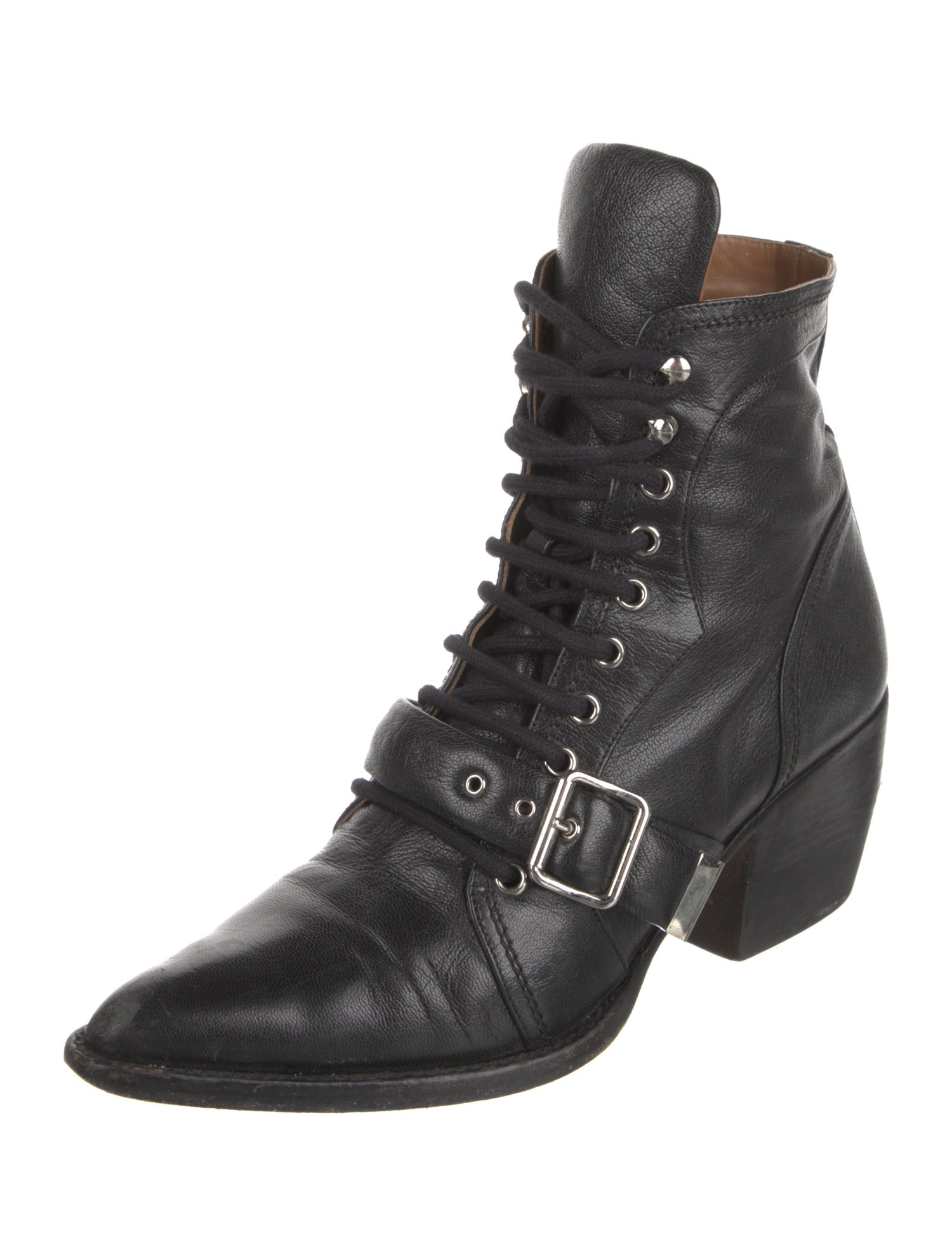 Chloé Leather Lace-Up Boots