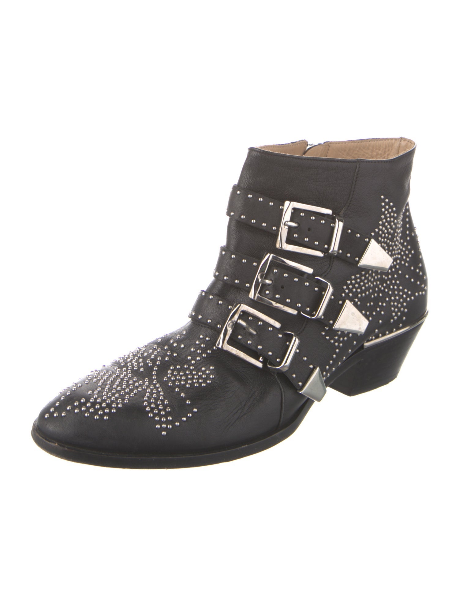 Chloé Leather Patterned Western Boots