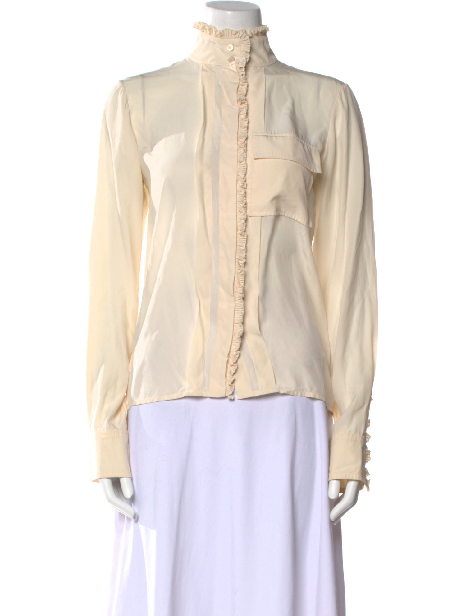 Chloé Silk Mock Neck Blouse