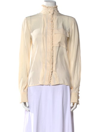 Chloé Silk Mock Neck Blouse