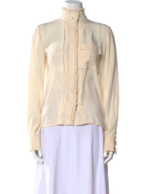 Chloé Silk Mock Neck Blouse