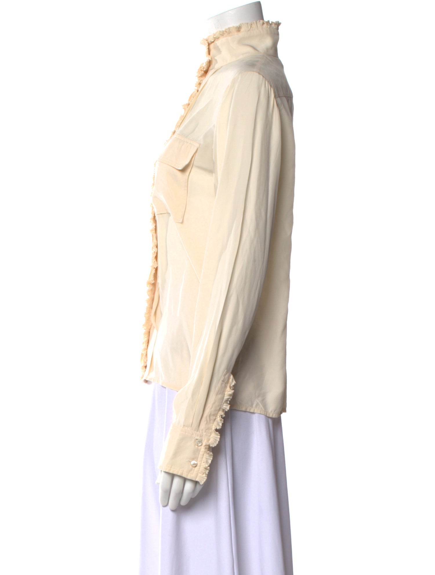 Chloé Silk Mock Neck Blouse