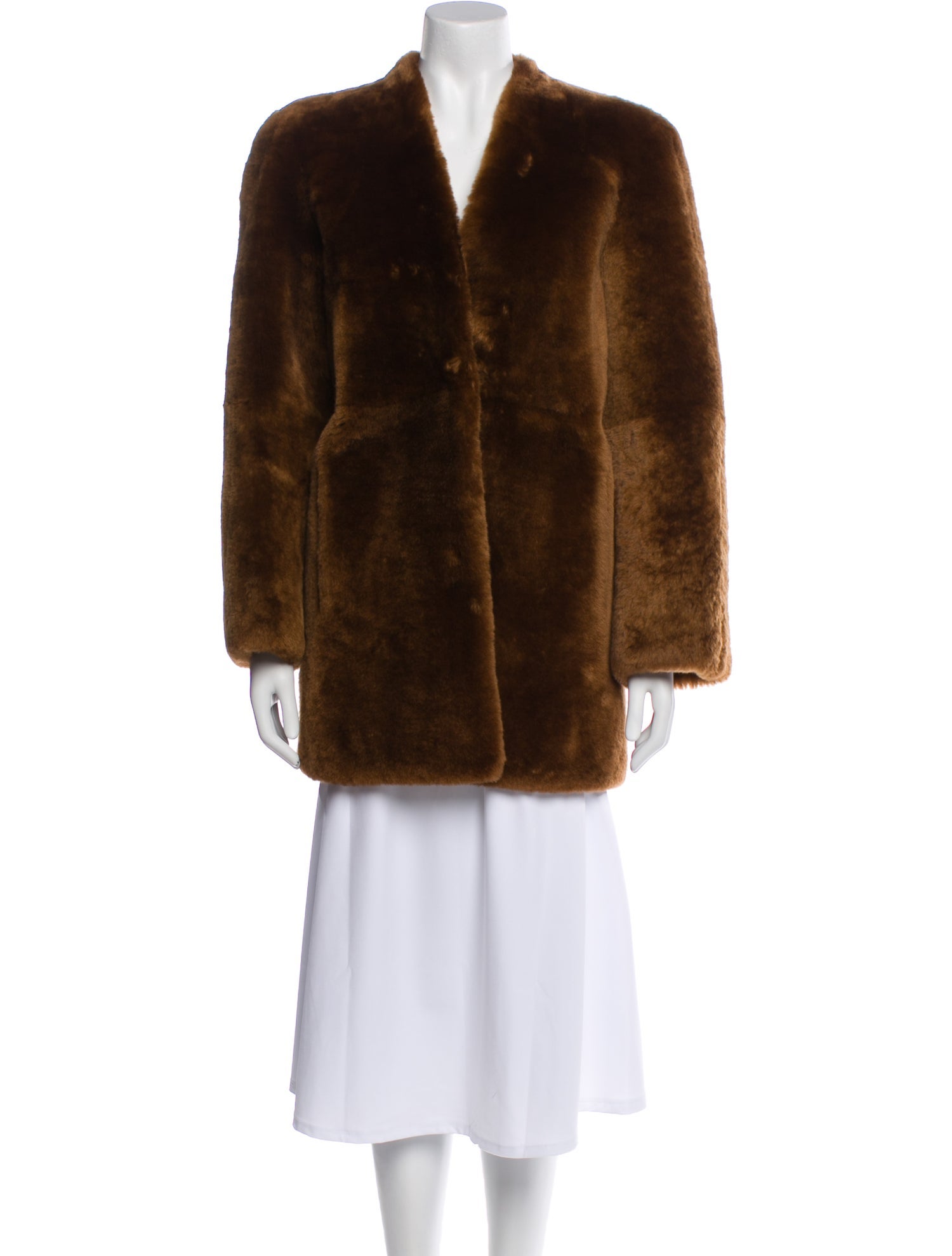 Chloé Lambskin Faux Fur Coat
