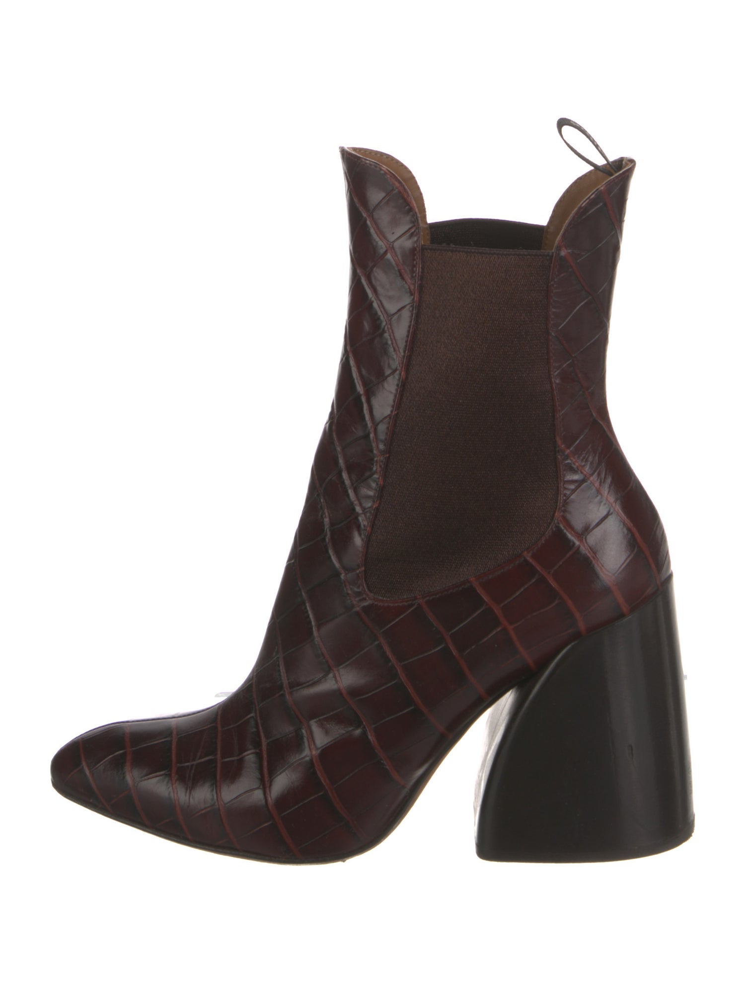 Chloé Crocodile Animal Print Chelsea Boots
