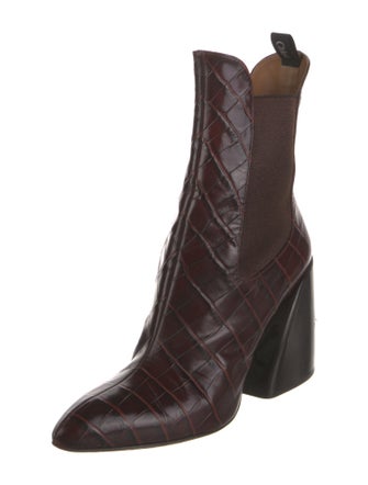 Chloé Crocodile Animal Print Chelsea Boots