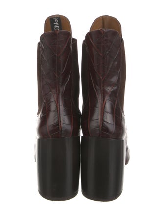 Chloé Crocodile Animal Print Chelsea Boots