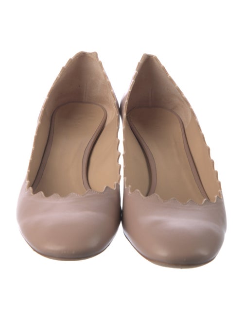 Chloé Leather Scalloped Accent Pumps