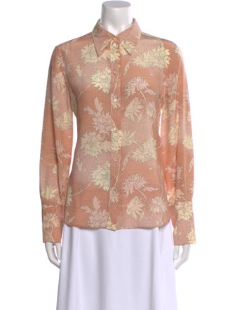 Chloé Silk Floral Print Button-Up Top