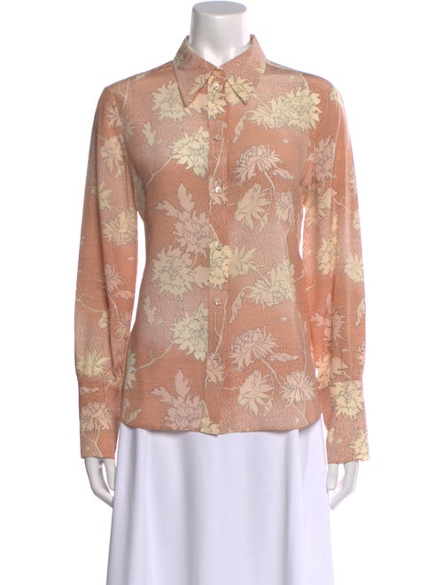 Chloé Silk Floral Print Button-Up Top