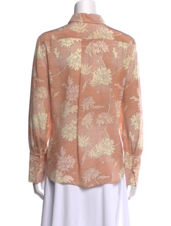 Chloé Silk Floral Print Button-Up Top