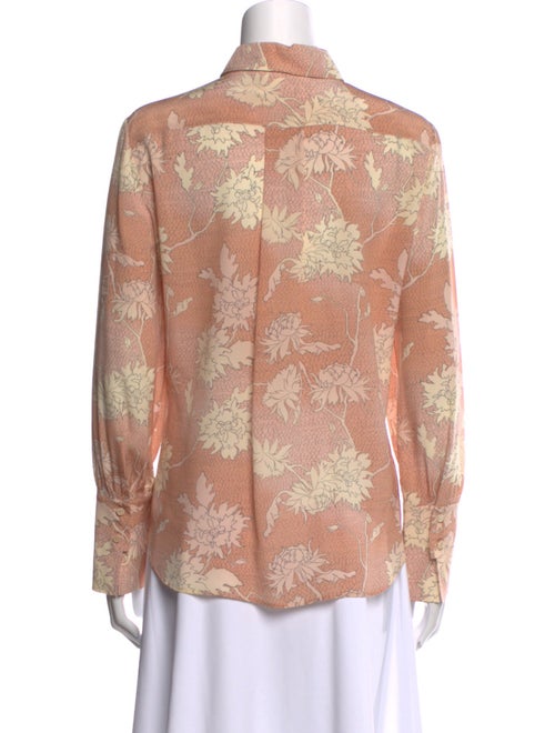 Chloé Silk Floral Print Button-Up Top