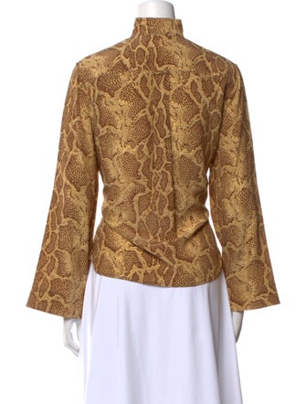 Chloé Silk Animal Print Button-Up Top
