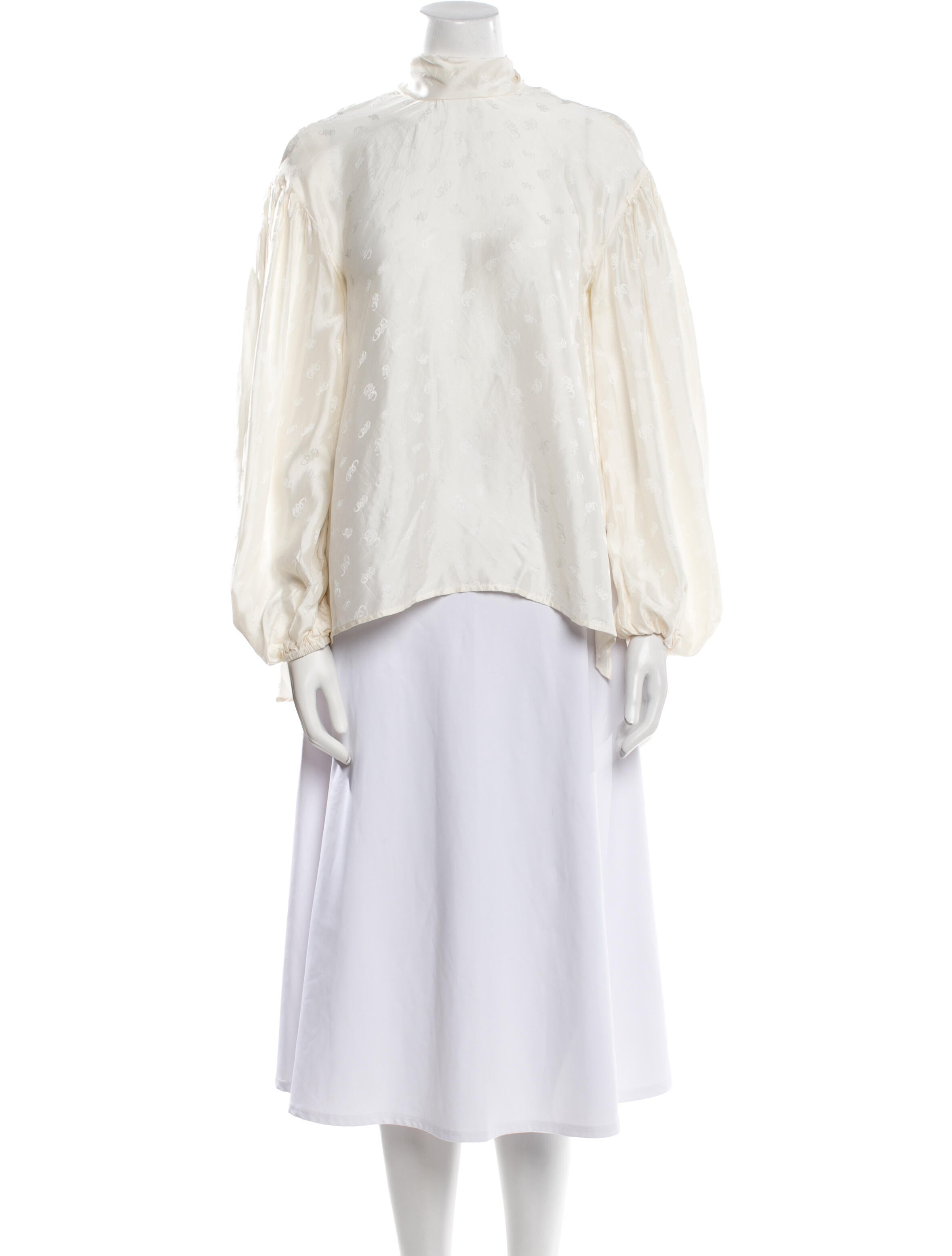 Chloé Mock Neck Long Sleeve Blouse