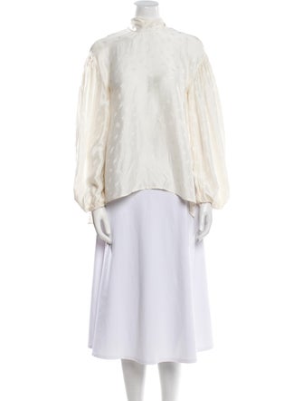 Chloé Mock Neck Long Sleeve Blouse