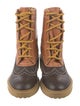 Chloé Leather Colorblock Pattern Lace-Up Boots